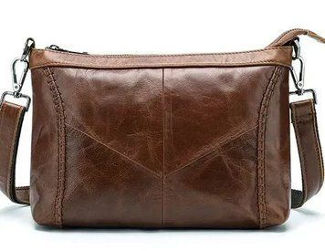 Жіноча шкіряна сумка коричнева з двома ремінцями 29&times;20&times;4 см 1200521 brown фото