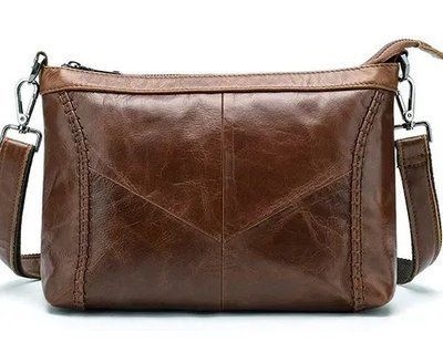 Женская кожаная сумка коричневая с двумя ремешками 29&times;20&times;4 см 1200521 brown фото