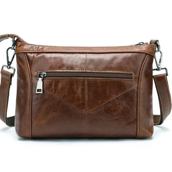 Жіноча шкіряна сумка коричнева з двома ремінцями 29&times;20&times;4 см 1200521 brown фото