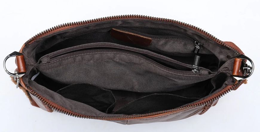 Жіноча шкіряна сумка коричнева з двома ремінцями 29&times;20&times;4 см 1200521 brown фото
