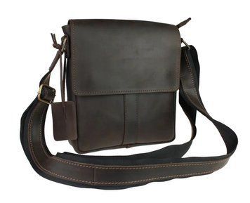 Сумка чоловіча шкіряна на плече коричнева, кросбоді  12.72.25 brown фото