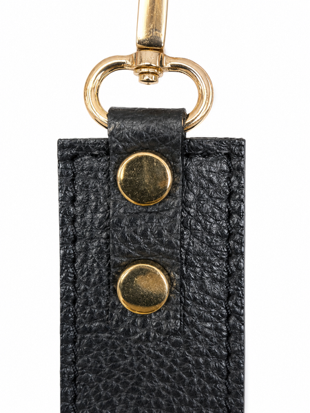 Женская кожаная сумка ViCo с широким ремнем, черная 1035121_gold blk фото