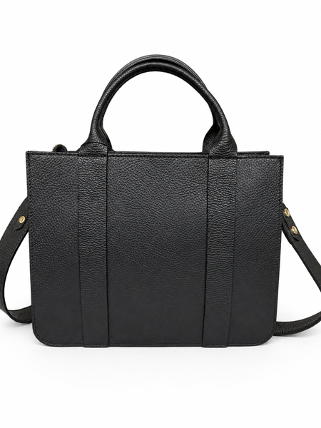 Женская кожаная сумка ViCo с широким ремнем, черная 1035121_gold blk фото