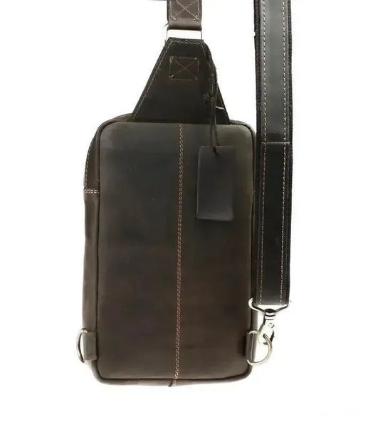 Сумка мужская слинг кроссбоди бананка коричневая 12.2.26 brown фото