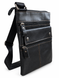 Мужская черная кожаная сумка кросс-боди 20&times;23&times;2 см 13021 blk фото 7