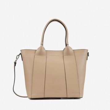 Сумка кожаная женская классическая, цвет светлый тауп (Италия) 1026531 light taupe фото