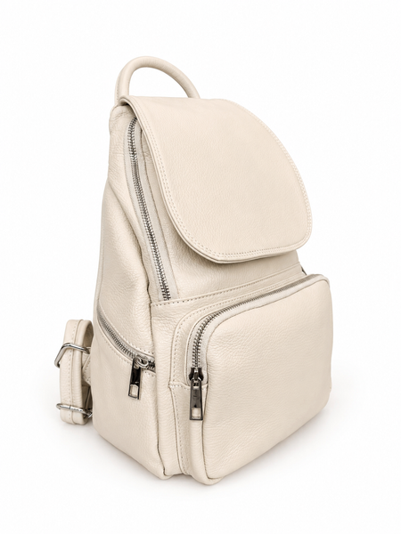 Рюкзак кожаный женский бежевый 1031501 beige фото