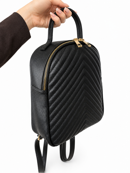 Рюкзак шкіряний жіночий чорний ViCo 1033541 blk фото