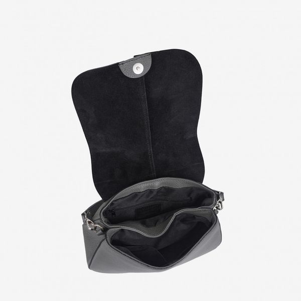 Сумка кожаная итальянская кроссбоди женская темно-серая ViCo 1034481 dark gray фото