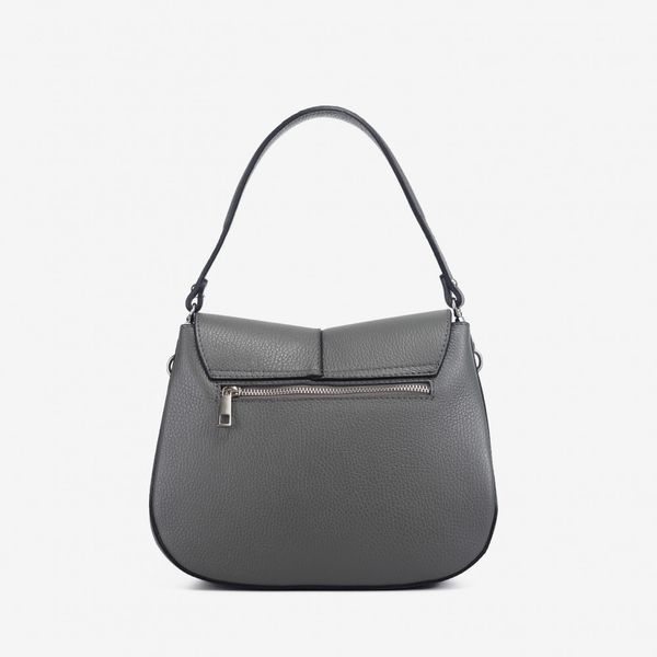 Сумка кожаная итальянская кроссбоди женская темно-серая ViCo 1034481 dark gray фото