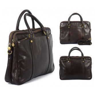 Чоловіча шкіряна сумка-портфель ViCo для ноутбука A4, коричнева m105021 brown фото
