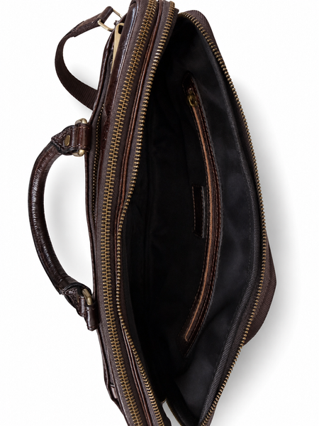 Чоловіча шкіряна сумка-портфель ViCo для ноутбука A4, коричнева m105021 brown фото