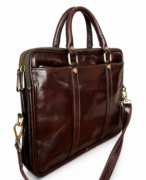 Чоловіча шкіряна сумка-портфель ViCo для ноутбука A4, коричнева m105021 brown фото