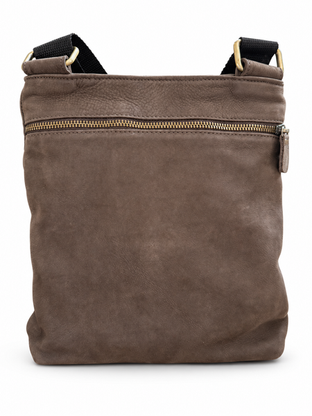 Чоловіча коричнева шкіряна сумка кросбоді з нубуку 21&times;25&times;5 см 11104241 brown фото