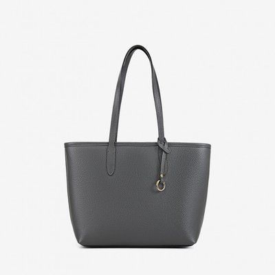 Женская кожаная сумка ViCo, серая, средняя, каркасная, формат А4 1040811  dark gray фото